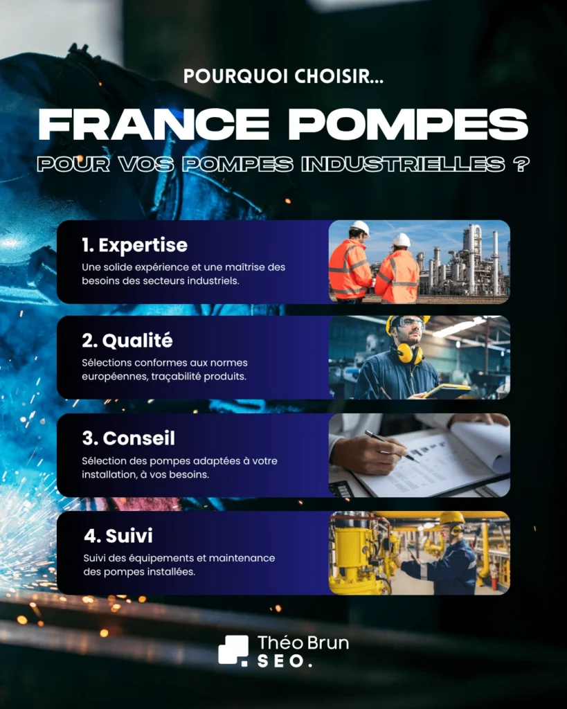 pourquoi choisir France Pompes pour des besoins en pompes industrielles pour le maritime, l'agroalimentaire, la pétrochimie, la cosmétique, la parfumerie