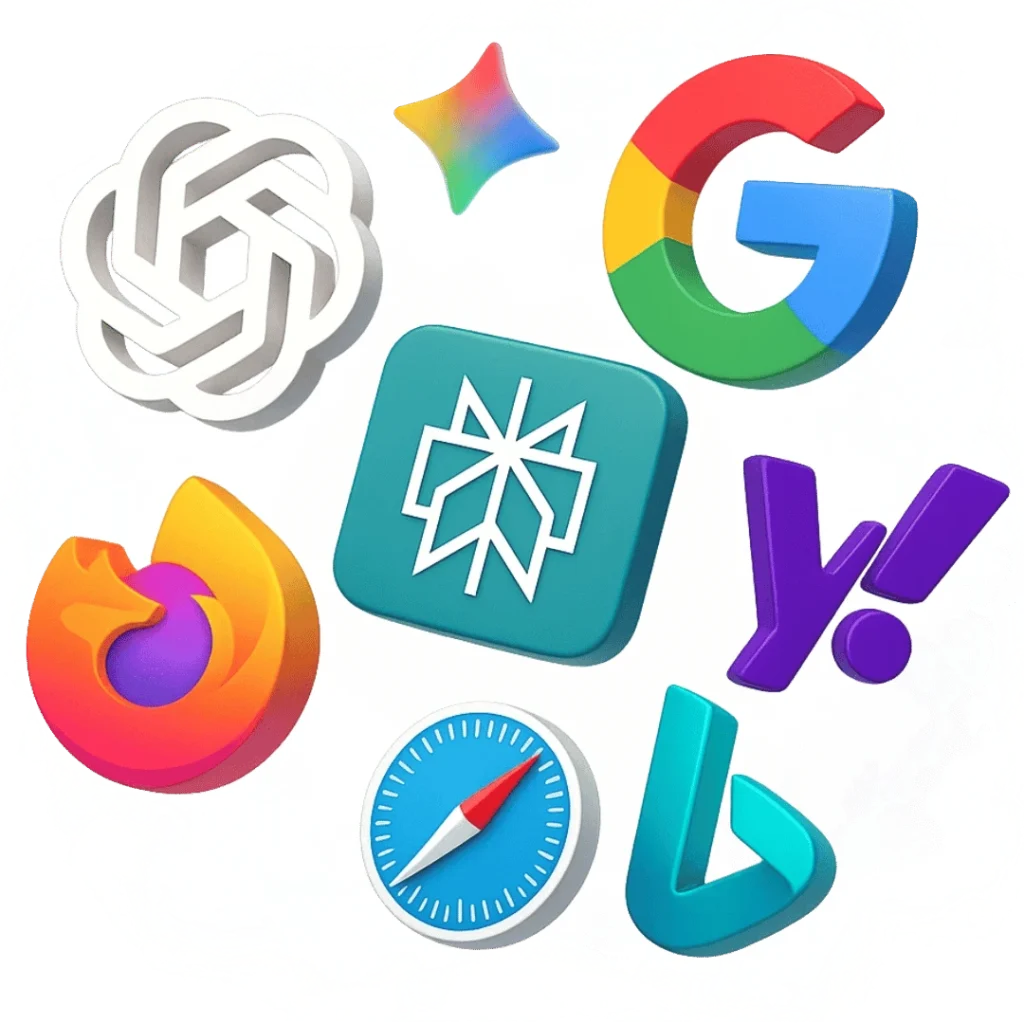 logo-theo-brun-seo-3D-google-yahoo-bing-safari-firefox-chatgpt-perplexity